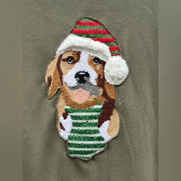 AERIE Oversized Upcycled Holiday Beagle Hoodie - Size XS - Picture 4 of 6